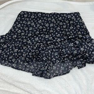 Floral silky skirt